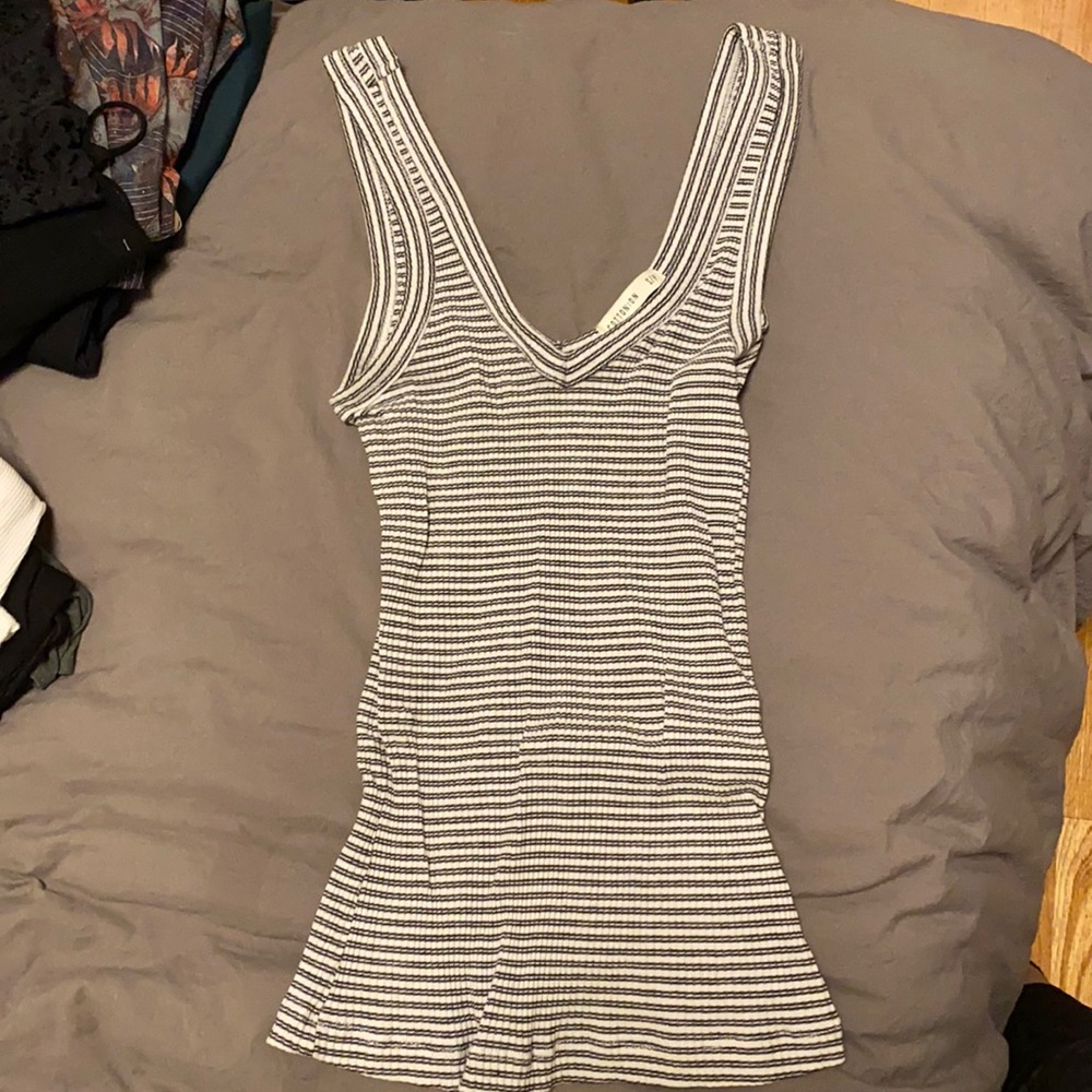 Cotton On Black and White Stripped Crop Tank